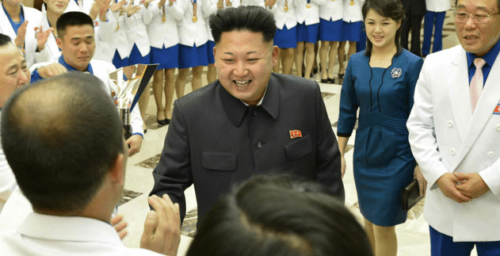 Kim Jong Un meets gold medalists