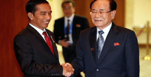 Kim Yong Nam meets heads of state in Indonesia