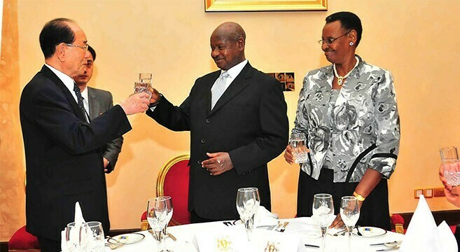 Ugandan President hosts state dinner for N. Korean delegation