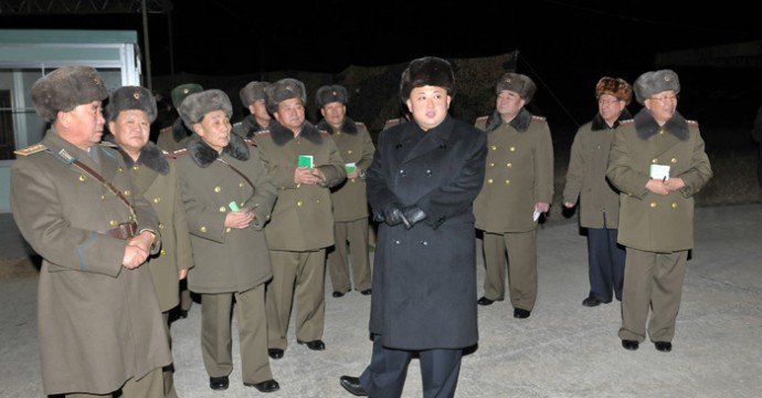 Kim Jong Un observes paratrooper night training exercise