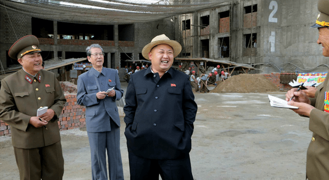 Kim inspects new apartment construction after building collapse accident