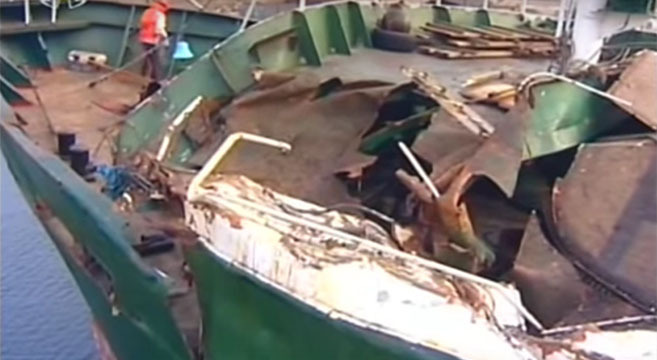 N. Korea releases footage of damaged ship