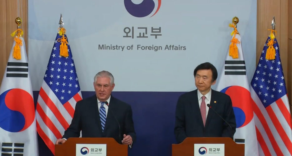 Military action against North Korea “on the table”, says Tillerson