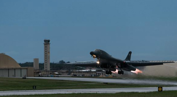 Two B-1B Lancer bombers fly over Korean peninsula in show of force