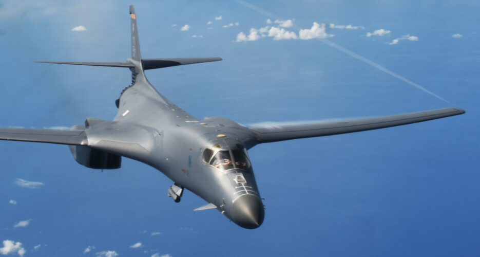 Two B-1B Lancers stage drills on western coast of Korean peninsula