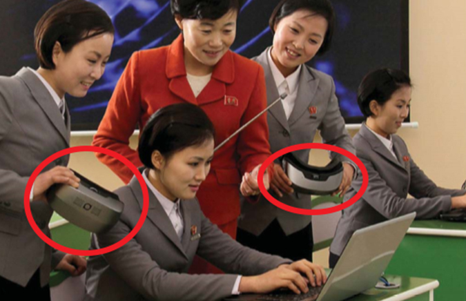 N. Korean media shows Chinese VR headsets made with South Korean, UK parts