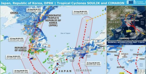 Tropical cyclone currently forecast to hit North Korea