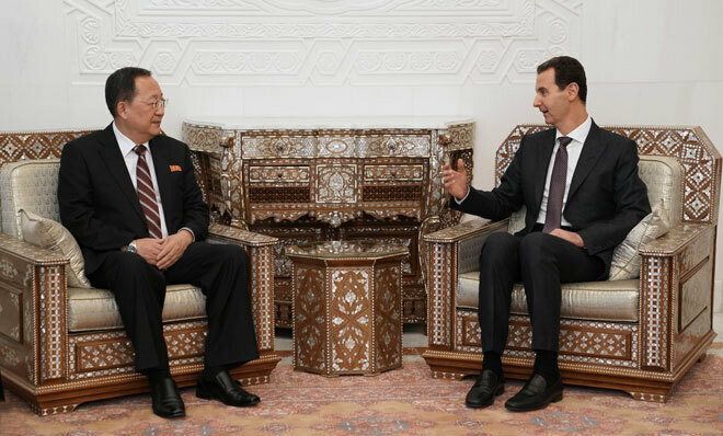 Ri Yong Ho meets Bashar al-Assad during visit to Syria