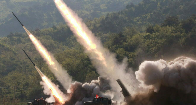 North Korea test-fires multiple rocket launchers near west coast, Seoul says