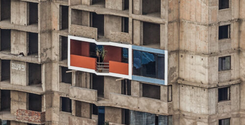 Under-construction Pyongyang tower block seen fitted with model apartment