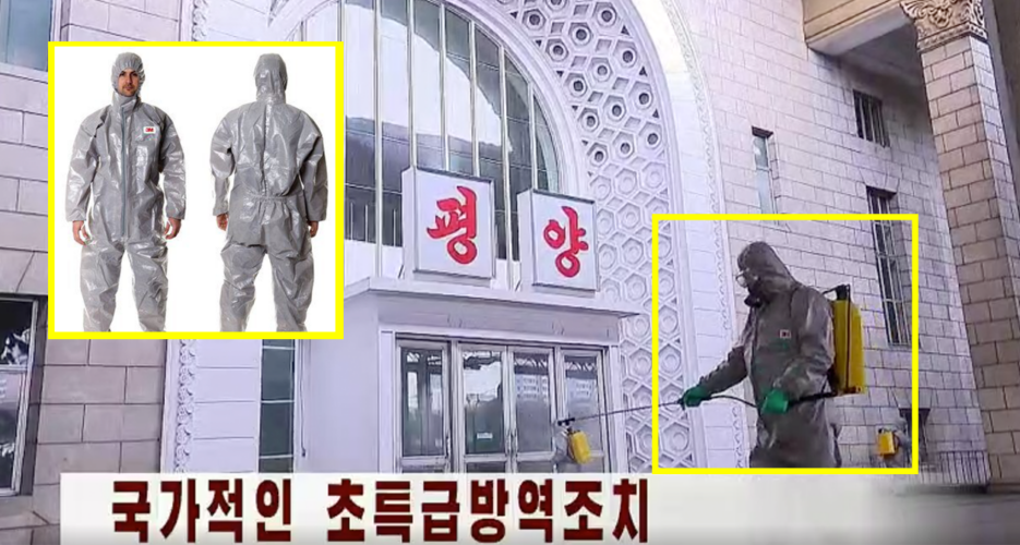 North Korean quarantine workers wearing U.S.-brand protective suits: state media