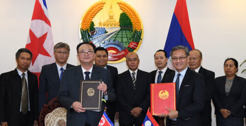 North Korean, Lao foreign ministries sign cooperation agreement in Vientiane