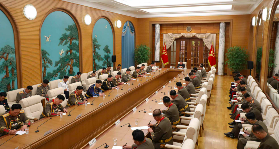 Kim Jong Un stresses national defense in meeting with top military officials