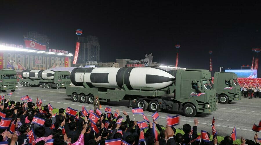 North Korea shows off apparent new solid fuel missile