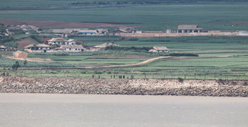 North Korea’s Yonan town, border fence repairs and propaganda signs — in photos