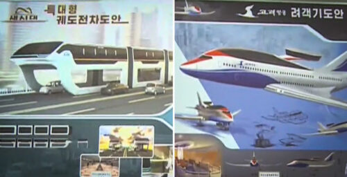 Planes, hover trains and future cars: North Korea shows off ambitious designs