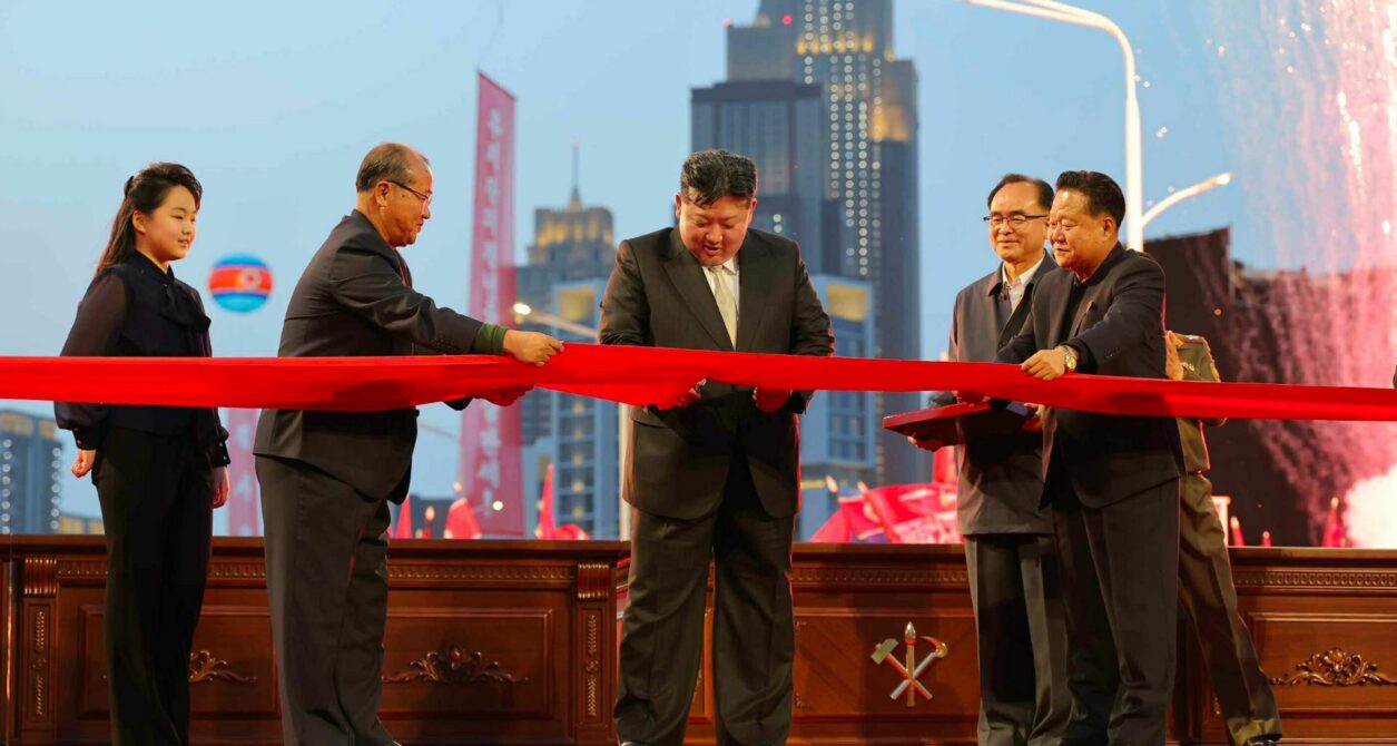 Kim Rising Higher Kim Jong Un attends completion ceremony of high-rise street project in ...