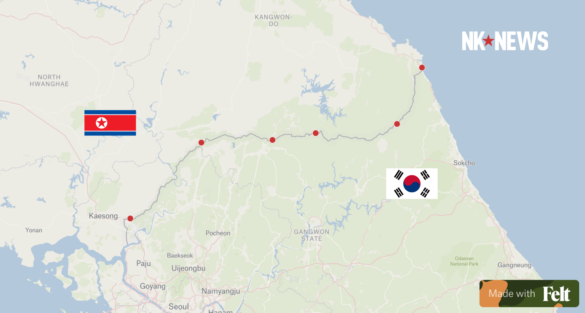 Korea Map Rabbit Dmz North Korea clears land at six locations inside DMZ, satellite imagery ...