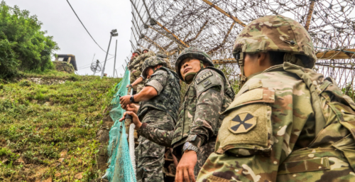 Explosions ring out from DMZ as North Korea clears land with dynamite