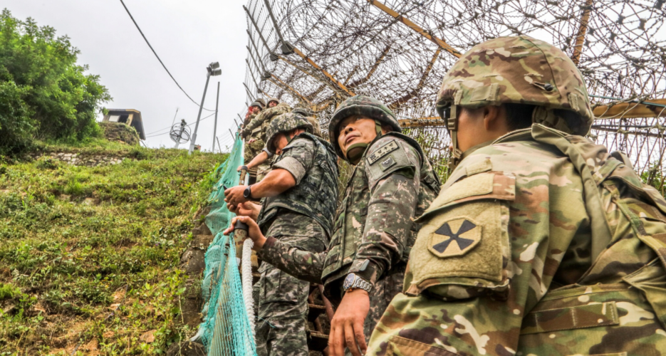 Explosions ring out from DMZ as North Korea clears land with dynamite