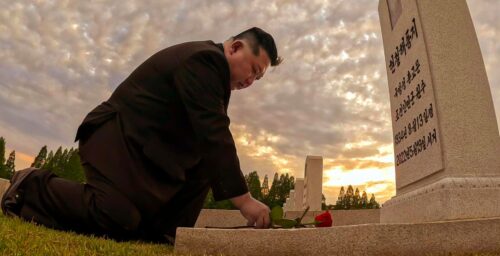 Kim Jong Un kneels at the grave of his late mentor for third straight year
