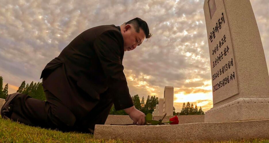Kim Jong Un kneels at the grave of his late mentor for third straight year