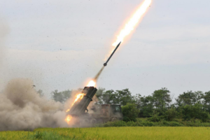 North Korea fires 10 rounds of artillery rockets from near Pyongyang