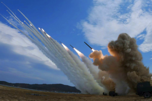North Korea says it launched barrage of 600mm ‘Sniper’ rockets at live-fire demo