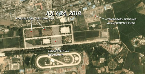 Satellite imagery hints at possible military component at N.Korean anniversary event