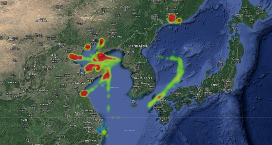 Heatmaps for 2018 show North Korean vessels’ disappearing footprint at sea