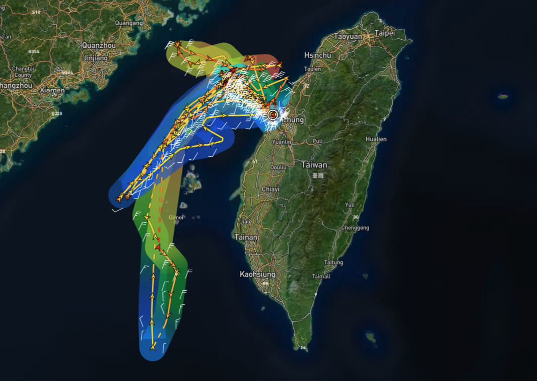 AIS data from May to August 2021 shows the Sky Venus stayed within the Taiwan Strait. It registered no draft changes around the time of the alleged ship-to-ship transfers. | Image: MarineTraffic