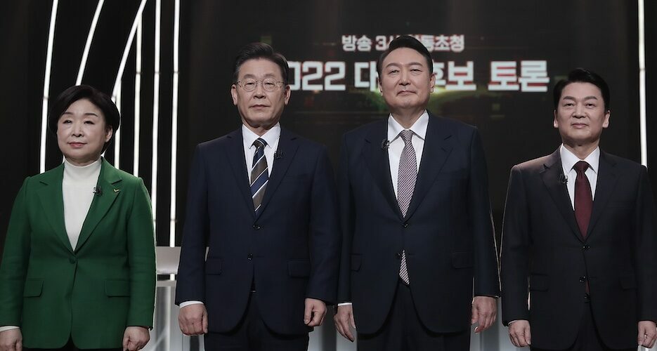 South Korean presidential candidates spar over North Korea in first TV debate