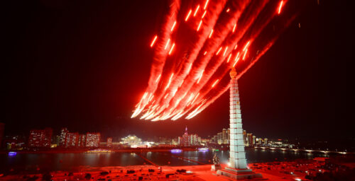 Strange structure appears in Pyongyang as North Korea preps for military parade