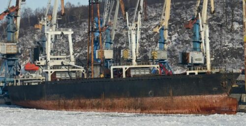 North Korean vessel loiters outside Russian port, raising arms trade concerns