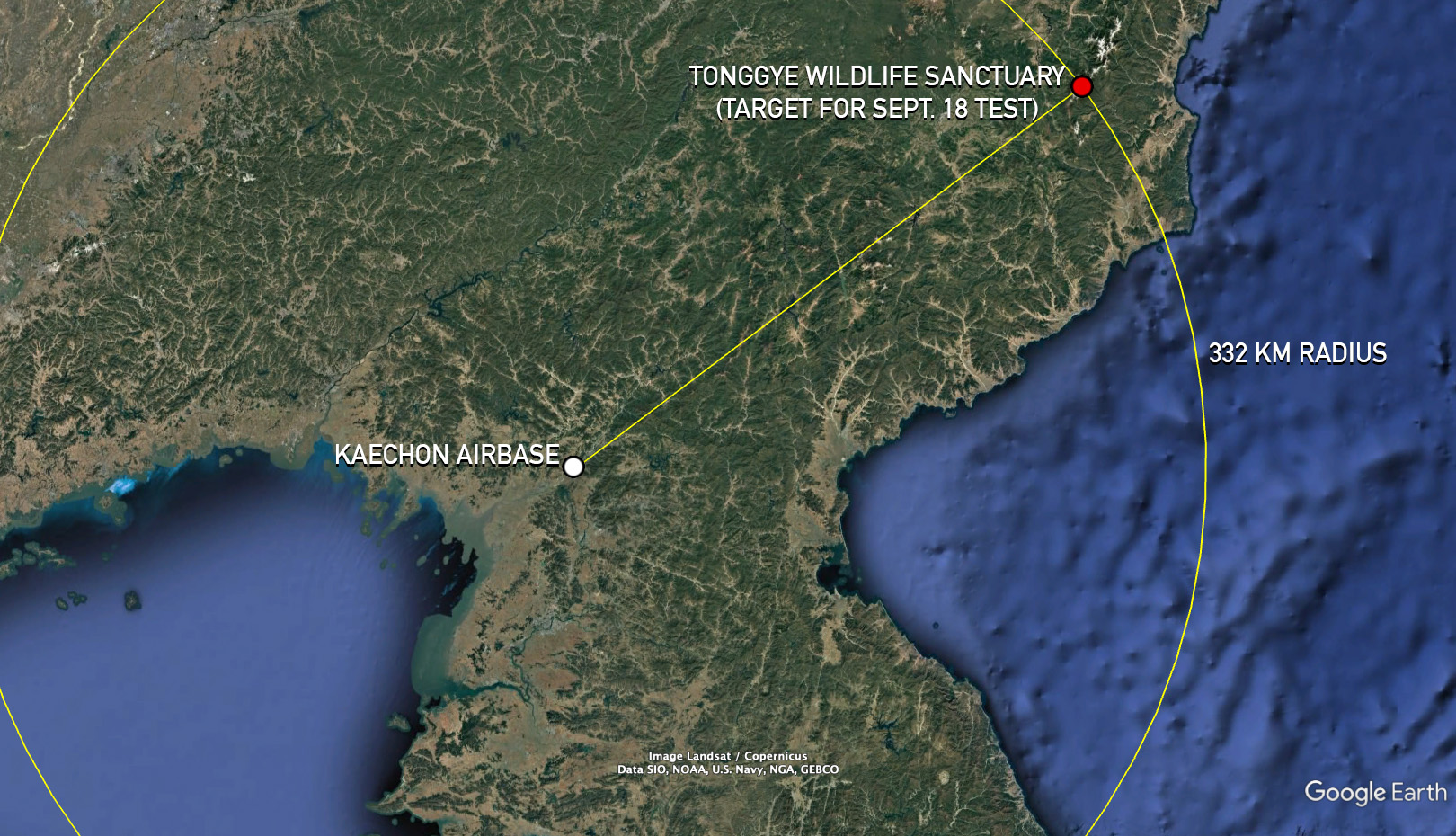 Kaechon North Korea’s new inland missile target range located in wildlife ...