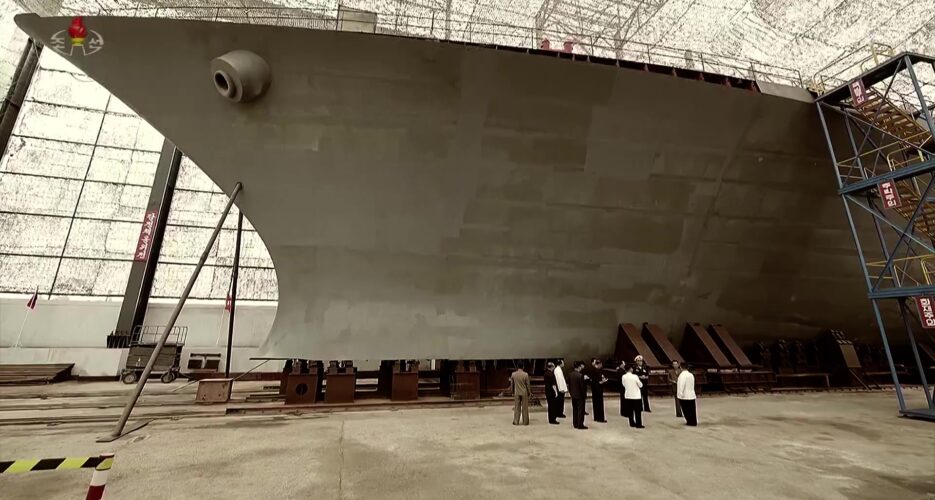 North Korea building new warship likely to be country’s largest, photos show