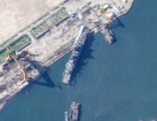 New satellite image offers clearer view of North Korean warship lifted upright