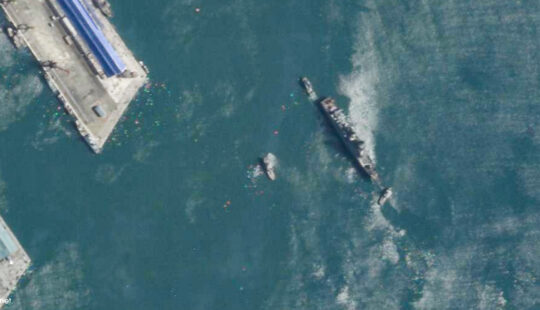 North Korea’s damaged warship begins repairs near port hosting Russia arms trade