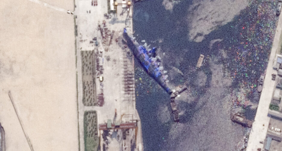 North Korean warship still capsized a week after projected recovery date
